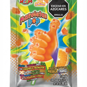 Paleta de caramelo sabor fresa con caramelo tronador sabor frutales Las Delicias (11 g / 0.38 oz)