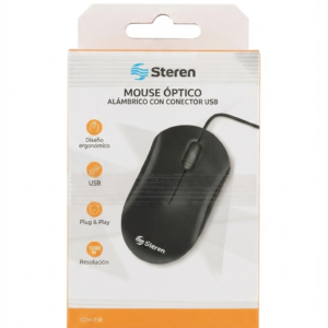Mouse óptico alámbrico con conector USB Steren (1 U)